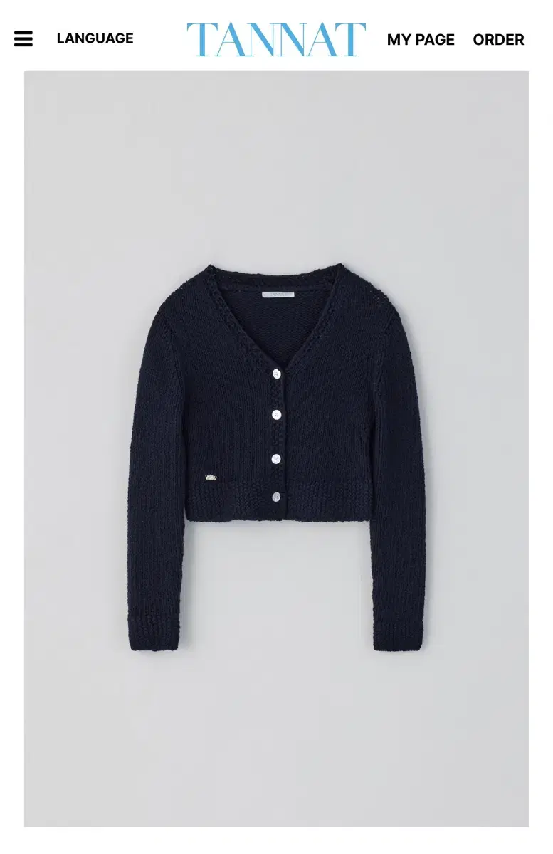 타낫 Vea crop cardigan 크롭 가디건 네이비 1차